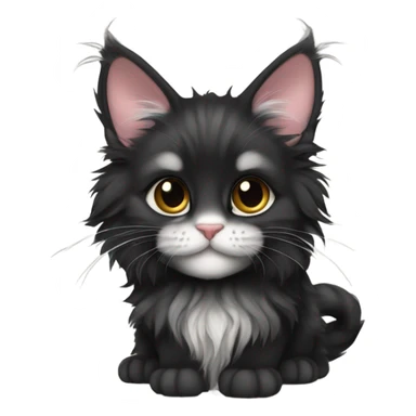 Black female maine coon kitten sticker