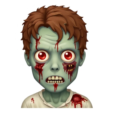 Zombie with lil bit curly medium brown hair  sticker