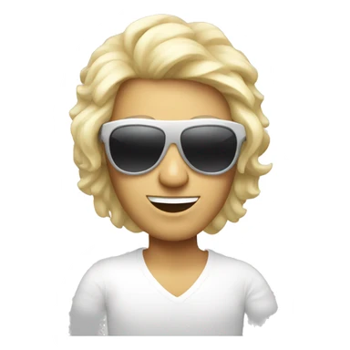 white disco dancer with sunglasses sticker