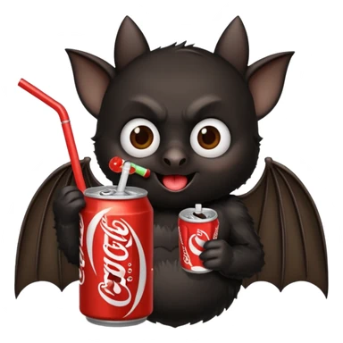 black bat drinkig soda sticker