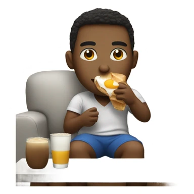 Eating breakfast while watching football game on the couch sticker