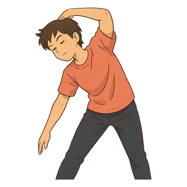 person stretching before a workout sticker
