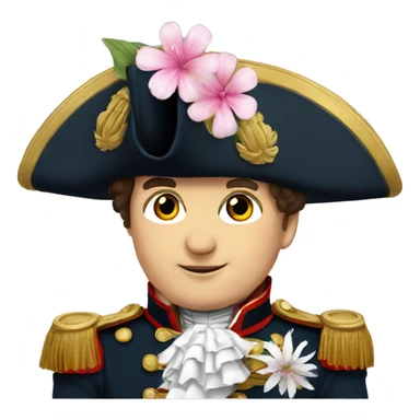 Napoleon Bonaparte cute with flower sticker