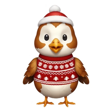 Chicken with a Christmas jumper sticker