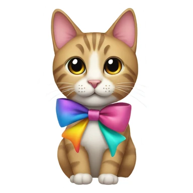 Cat wearing a bow sticker