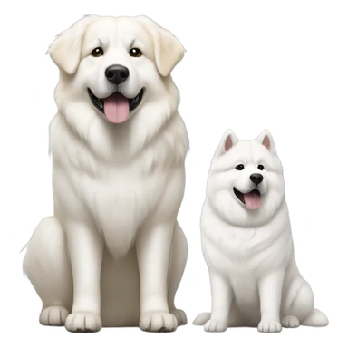 Great Pyrenees and Akita standing next to each other sticker