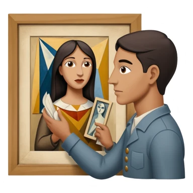 gernika picasso with an art guide sticker