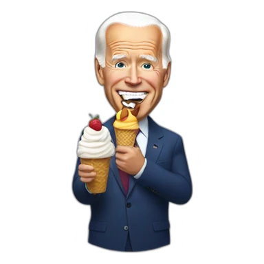 Biden eating ice cream sticker