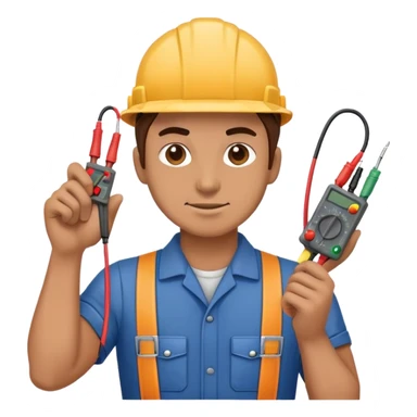 electrician holding wires sticker