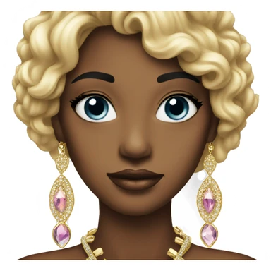 Emoji with stunning beauty with jewelry sticker