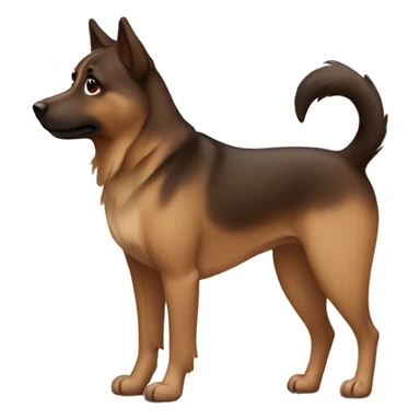 brown and dark brown Eurasian dog standing. His face and back is covered in dark brown spots sticker