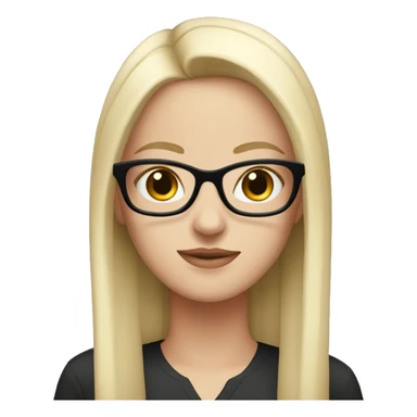 White girl with straight black hair, wearing eyeglasses  sticker