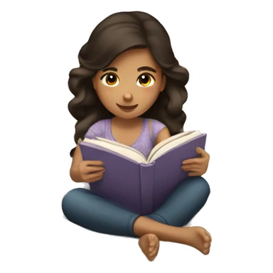 Hispanic girl laying in bed reading a book  sticker