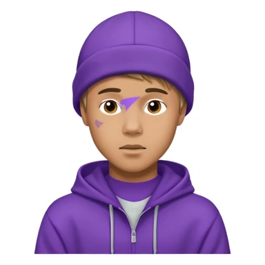 justin bieber, wear purple hoodie sticker