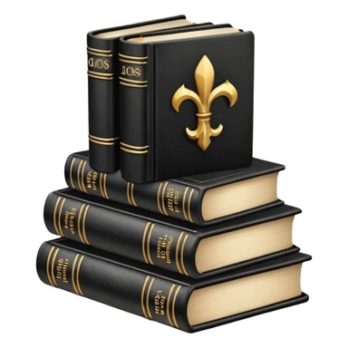 5 black gothic books on top sticker