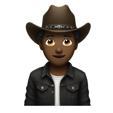 Lightskined dark face with a cowboy hat and black bandana sticker
