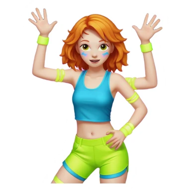 Ginger girl dancing at a rave sticker
