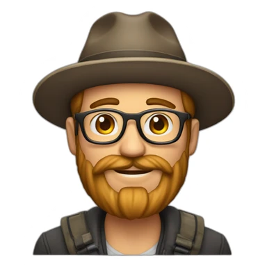 Hombre feliz con gorra y barba  sticker