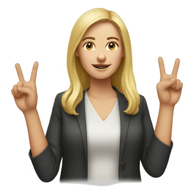 white woman up three finger sticker