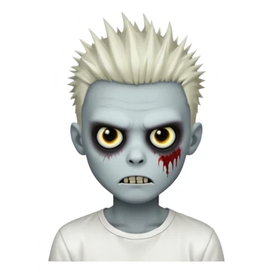 zombie boy with spiky emo hair and white shirt sticker