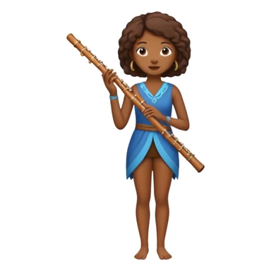 black woman playing flute full body sticker
