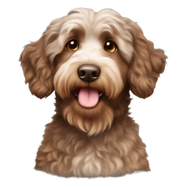 Brown aussiedoodle sticker