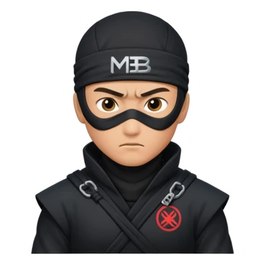 Ninja with MB written on it sticker