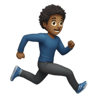 persona animada corriendo sticker