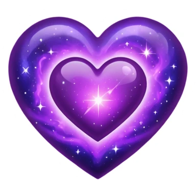 purple galaxy heart  sticker