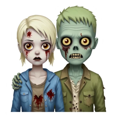 зомби девочка и зомби мальчик sticker