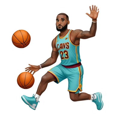 LeBron James doing the chalk toss sticker