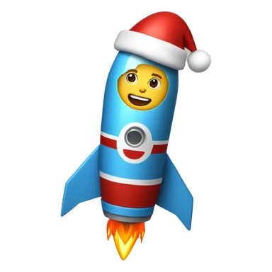 Santa on a rocket sticker