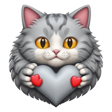 heart cats 4 grey sticker
