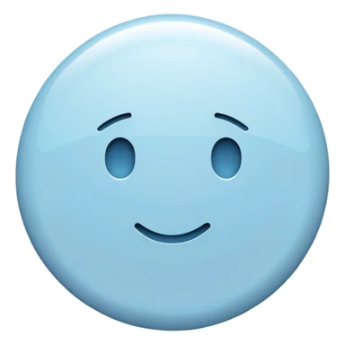 round pastel blue button with slight shine sticker