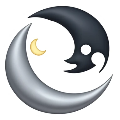 A new moon, mostly dark with just a thin glowing outline sticker