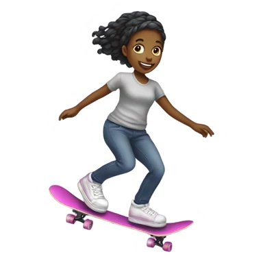 Girl skatebording sticker