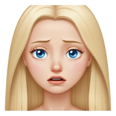beautiful white girl with long straight blonde hair blue eyes crying  sticker