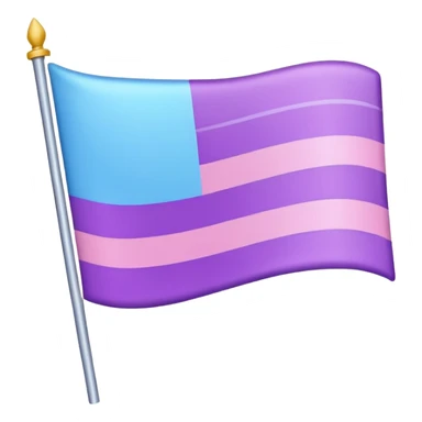 I want a flag, I want the first stripe at the very top of the flag to be pink 🩷. The middle stripe will be the color purple 💜. And finally the bottom stripe will be the color blue 💙. Only those three colors in that exact order. sticker