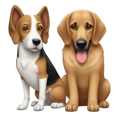 Beagle and Belgian Shepherd sharing love sticker