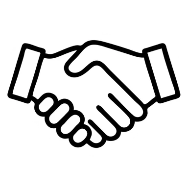 outlined handshake icon sticker