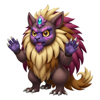 Big Brownish Divine Entei-Venonat-god (full body) sticker