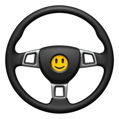 The car's steering wheel is black and only the center has a light on it. sticker