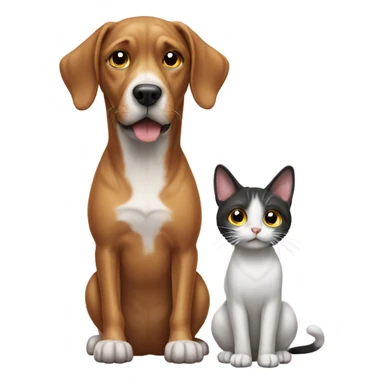 Dog standing on a cat sticker