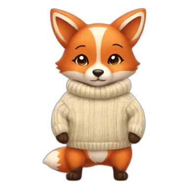 cute fox in a sweater sticker