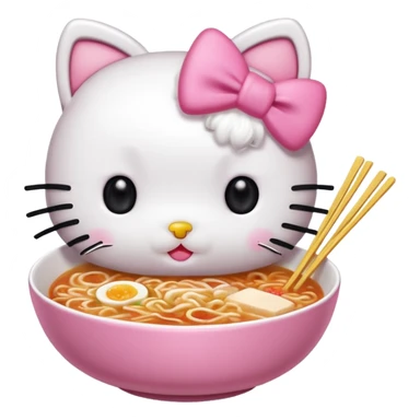 Hello kitty eating ramen  sticker