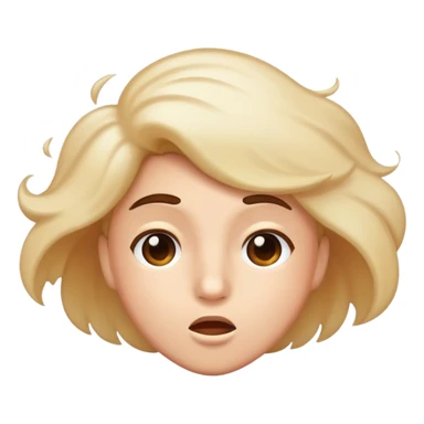 Face blowing air up sticker