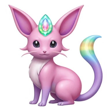 Opal-Pastel Rainbow-Glass Shiny Vapor-Soft Light-Framed Celestial Rattata-Espeon-Milotic-Fakémon-creature (full body) sticker