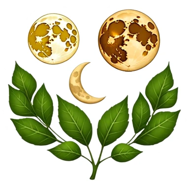 Moon phases made from leaves sticker