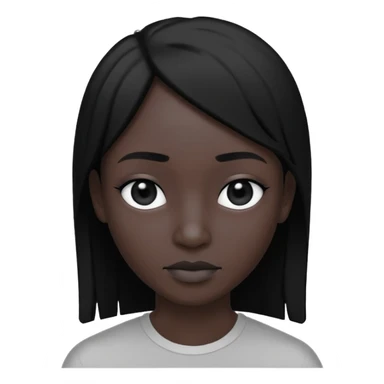 Matte black mannequin in the style of a default avatar. Monochrome with no lines. The eyes should be as matte black as the hair. sticker