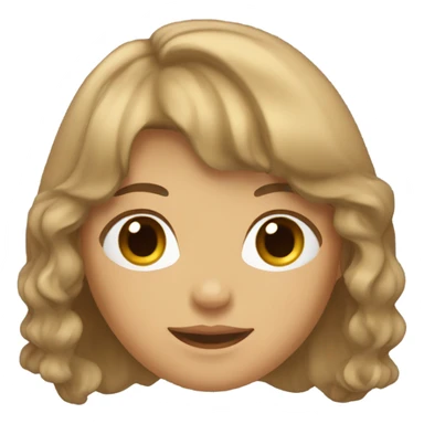 Girl with light brown wavy hair with bangs and brown eyes sticker